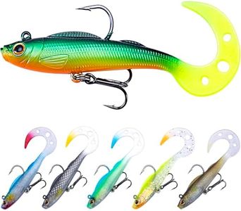 Soft Fishing Lures, Pre-Rigged Jig Head Swimbaits for Bass Fishing, 6Pcs Paddle Tail Swim Baits for Fishing Saltwater and Freshwater Trout, Walleye, Crappie