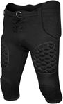 Exxact Sports Youth Integrated Football Pants | Bubble Pro Pads Football Pants (Youth), Black With High Rise Hip Pads, XL