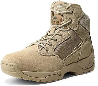 NORTIV 8 Mens Military Tactical Work Boots Side Zipper Hiking Motorcycle Combat 6 Inches Boots Shoes, Sand-a - 14 Wide (ALLOY-W)