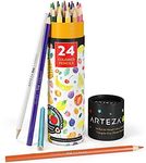 ARTEZA 24 Scented Pencils for Kids, Pre-Sharpened Color Pencils for Kids, Triangular Shape Smelly Pencils for Kids