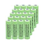 NiMH AA 600mAh 1.2V Rechargeable Batteries for Solar Lights, Garden Lights, Remotes, Mice(Pack of 20)