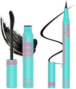 Set di Trucco per Occhi con Mascara e Eyeliner, Mascara Nero Impermeabile, Matita Eyeliner a Lunga Durata, Mascara ed Eyeliner ad Asciugatura Rapida, Kit Cosmetico di Trucco per Occhi AMZGlRL, 1 Kit