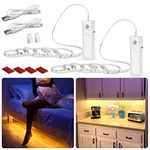 6.56ft Motion Sensor Strip Light, WOBANE Rechargeable Magnetic Battery Box with LED Strip,LED Closet Lights,60 LEDs Homelife Bar for Wardrobe,Stair,Pantry,Counter,Cabinet,Bed,2700K Warmwhite