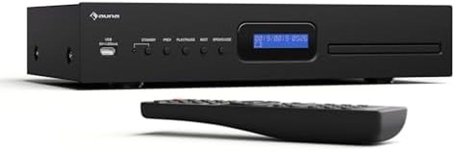 auna Lettore CD HiFi con Telecomando e Ingresso USB - Riproduzione di CD, CD-R/RW e CD-MP3 - Stereo per la Casa con Funzionalità Avanzate e Qualità Audio Eccellente per Appassionati di Musica