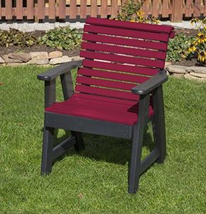 ECOMMERSIFY INC Cherrywood-Poly Lumber ROLL Back Poly Resin 2 FEET Patio Garden Chair Heavy Duty Everlasting PolyTuf HDPE - Made in USA - Amish Crafted