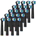 20 Pack Toothbrush Replacement Heads Black Compatible with Oral B Braun Professional Soft Clean Electric Toothbrush Head for Oral B Brush Heads Refill Pro 500/1000/1500/3000/3757/5000/7000/7500/8000