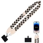 Risipu Crossbody Phone Strap & Phone Lanyard Wrist Strap, Adjustable Clip and Go phone Strap, Anti Theft Lanyard Mobile Phone Strap for Women (White)