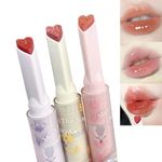 TITIMORE 3PCS Jelly Lipstick Heart Shape Lip Gloss Korean Tinted Glasting Melting Lip Balm Mirror Hydrating Jelly Love Lipstick Long Lasting Moisturizing Lip Makeup Lip Stain Vivid Color(1#+2#+3#)