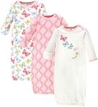 Touched by Nature Unisex Baby Organic Cotton Gowns, Butterflies, Preemie-Newborn