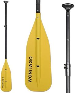 WONITAGO Canoe Paddles Aluminum Paddle with PP Blades, Floating Adjustable Canoe Paddle and Boat Paddle, 122-152 cm/4-5 Ft, Yellow