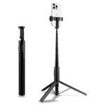 Spigen Wondersnap Automatic Selfie Stick Tripod, [Auto-Open] Phone Tripod Stand for iPhone & Android 360° Double Axes Rotatable Travel - Black