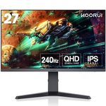 KOORUI 27 inch Gaming Monitor - WQHD (2560x1440) Computer Monitor, 240Hz, 1ms, Extreme Low Motion Blur, Adaptive Sync, HDR400, HDMI DisplayPort 2K Monitor, VESA Mountable, Black 27E3QK