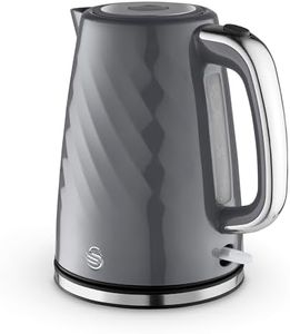 Swan SK14611GRY Windsor Rapid Boil Kettle with Removable Limescale Filter, Boil Dry Protection and Hidden Cord Storage, 1.7L, 3KW, Grey