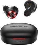 Monster Achieve 100 AirLinks Wireless Earbuds, True Wireless Earbuds Bluetooth Headphones, Earphones in-Ear Built-in Mic Headset, 24-Hour Playtime, Water Resistant Design for Sports, Black