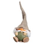 Seiffener Volkskunst German incense smoker forest dwarf moss green, height 19 cm / 8 inch, original Erzgebirge by SV 19033