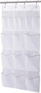 MISSLO Mesh Shower Organizer Hanging 15 Pockets Over the Door Bathroom Storage, Extra Large Capacity for Toiletry Accessories, White