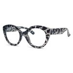 Eyekepper Round Reading Glasses for Women Large Frame Readers - Grey Tortoise +0.50