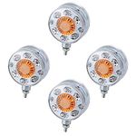 Astra Depot 4PCS of 24 LED Double Face Light 3" Round Red/Amber/White with Clear Lens SEMI TRUCK FENDER Long Vehicle