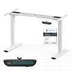 FLEXISPOT E5 Standing Desk Dual Motors 160KG Load Capacity Sit Stand Desk Height Adjustable Desk Stand Up Desk Electric Standing Desk with Blue-Ray Memory Keyboard Desk Frame(White Frame Only)