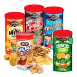 TOPLINE Jacobs & KP Christmas Snack Tubs - Assorted Crackers and Cheese Footballs Hamper Selection Box for Party Food, Movie Nights or Your Special Occasion., 4.0 count