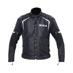 SCALA GEARS Marvel Bike Riding Jacket | SAFET-TECH CE Level 2 Protectors | Includes Thermal & Rain Liner With Shoulder Protection 100% Polyester Moto Rider Jacket Black (Size-5XL)