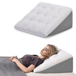 Shinnwa Bed Wedge Pillow with Memory Foam Top, Wedge Pillow for Sleeping, Triangle Pillow, Reading Pillow, Wedge Pillow for Back Pain Relief&Post Surgery - White