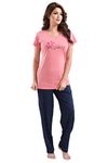 DZZO Women's Cotton Checkered Night Suit, Pajama Set, Nightwear (Pack Of 2, Dz-Ns-2034-Pk-2Xl_Pink_2Xl)