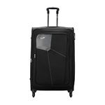 Skybags Rubik 79 cms Large Check-in Polyester Soft Sided 4 Wheels 360 Degree Rotation Luggage/Suitcase/Trolley Bag- Black