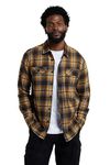 Mountain Warehouse Trace Mens Flannel Long Sleeve Shirt - Lightweight & Breathable Casual Checks Shirt in 100% Cotton with Buttoned Front Pockets - for Travel & Walking Yellow XL