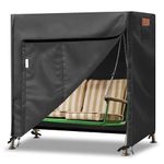 uHousDeco Outdoor Swing Covers for Patio Swing 2 Seater, 65" L x 50" D x 66" H, 2 Seat Swing Cover Waterproof, Porch Patio Swing Canopy Cover, Windproof UV Resistant All Weather Protector - Black