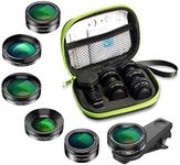 Apexel Camera Lens Kit,Phone Lenses Clip on Phone Fisheye lens, Wide Lens,Macro Lens,6 Star Filter,CPL,ND 32 Phone Camera Filter for iPhone,Samsung and Most Smartphone