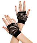 Music Legs Women's Thick Diamond Net Gloves, Black, One Size