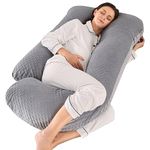 Pregnancy Pillow, 57 IN/145 CM Large Maternity Pillow for pregnant women J shaped pregnancy pillows for sleeping, maternity & body pillows with Removable Cover - Support for Back, Legs, Belly, Hips