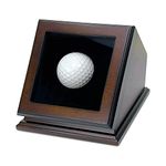 Chez Monett Golf Ball Display Case Hole in One Box - Wood with Glass Lid