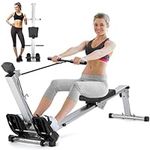 Rowing Machine 300 LB Weight Capacity, Foldable Rower Machine for Home Use with Adjustable Resistance Levels & LCD Monitor, Hyper-Quiet Compact & 2024 Upated Version