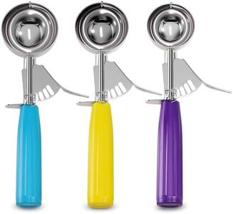 Cookie Scoop Set - Ice Cream Scoop with Trigger - Cookie Scoops for Baking Set of 3, #16 (2.7 oz), #20 (2 oz), #30 (1.25 oz), Stainless Steel Versatile Tool for Baking, Cookies, and Desserts