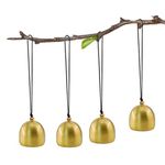 MrMrKura 4pcs Hanging Bells, Small Decorative Bells Jingle Bells for Christmas Wind Chimes Fengshui Bell for Good Luck Wealth Home Pendant for Home Garden Decor