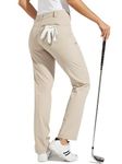 WILLIT Women's Golf Pants Stretch Hiking Pants Quick Dry Lightweight Outdoor Casual Pants with Pockets Water Resistant Khaki 6