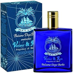 Helan, Vetiver & Rum, Dopobarba Uomo, Balsamo Barba Uomo Naturale e Analcolico - Crema da Barba Leggera, Emolliente e Lenitiva contro Irritazioni - Emulsione Fresca e Profumata, 100 ml - Made in Italy