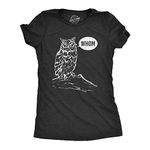 Womens Whom Owl Tshirt Funny Grammar Nerd Sarcastic Graphic Novelty Tee Funny Womens T Shirts Nerd T Shirt for Women Funny Animal T Shirt Women's Novelty T Black - S