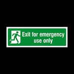 Exit for emergency use only 300x100mm Sticker/Self Adhesive Sign - Fire/Emergency/Exit/Alarm/Push/Extinguisher/Assembly (EE14)