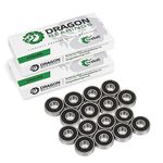 Fireball Dragon Roller Skate Bearings 16 Pack - High Performance Skate Rated Rollerblade Bearings - Dragon Roller Bearing Inline Skate Bearings, Guaranteed for Life (ONE Size, Endure)