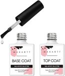 Makartt Base and Top Coat Gel, No Wipe Gel Top Coat and Base Coat, 2pcs 15ml Long Lasting Shine Clear Coat Nail Polish Need Nail Lamp, Nail Art Design Manicure Christmas Gifts