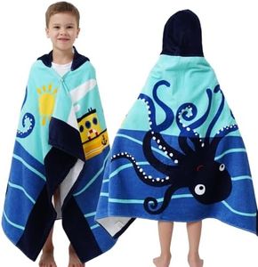 Bavilk Kids Bath Towels, Kids Towel Girls Boys Hooded Beach,Bathroom,Pool Swim Towels 30 × 50 INCH Large Size Ultra Absorbent Cute Cartoon Animal Full Vitality 100% Cotton Wearable Wrap for Child