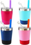 Housavvy Kids Tumbler Double-Walled Stainless Steel 12 oz, Teal