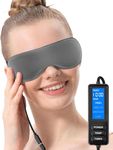 Aroma Season Heated Eye Mask, Warm Eye Compress, 4 Temperature Settings USB Eye Mask Heated with Washable Cover, Gifts for Family and Friends (Grey)