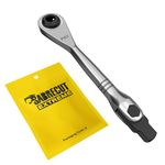 SabreCut 1 x MRSC04 Mini Micro Ratchet 6.3mm (1/4") HEX Adjustable 1/4" Square Drive Stainless Steel Professional 72 Tooth Gear Hand Ratchet Wrench