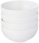 Amazon Brand - Solimo handmade Ceramic Serving Bowl Set, 4 Pieces, White, 220 ml
