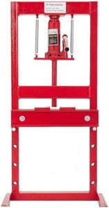 Garvee Hydraulic Press 6 T, Hydraulic Shop Press, H Frame Hydraulic Press with 2 Press Plates, Garage Floor Shop Press, Adjustable Work Table Height, Heavy Duty Press, Red