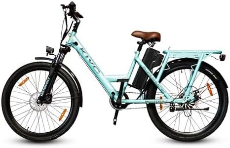 Motovolt KIVO Easy Electric Bicycle with Integrated Back Carrier Range up to 45 Kms Range in Pedal Assist Mode (Aqua)